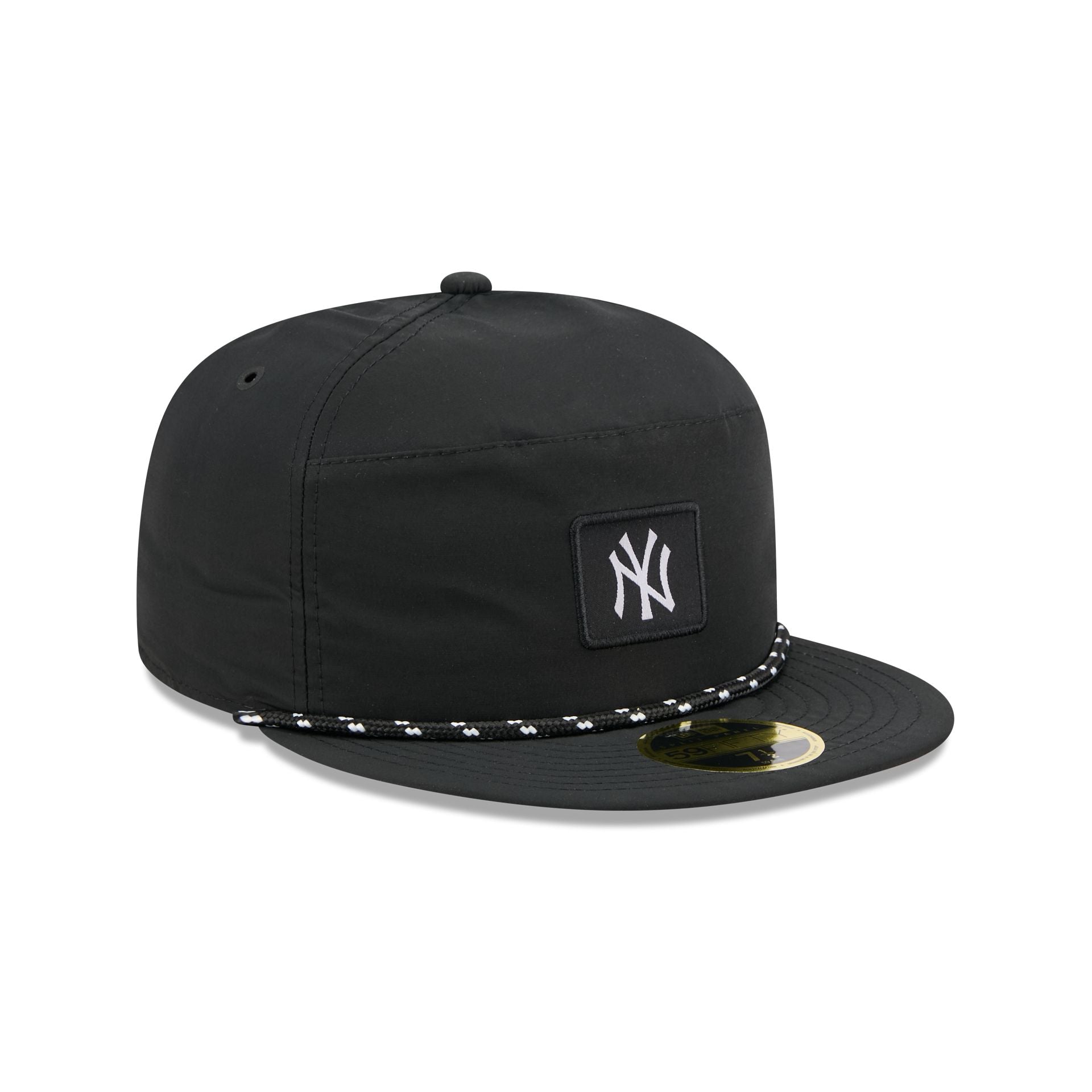 New York Yankees Black Poly Rope Split Panel 59FIFTY Fitted Hat - Image 3