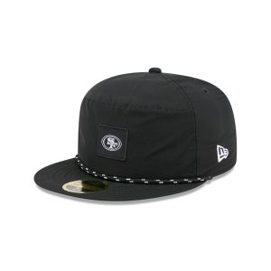San Francisco 49ers Black Poly Rope Split Panel 59FIFTY Fitted Hat