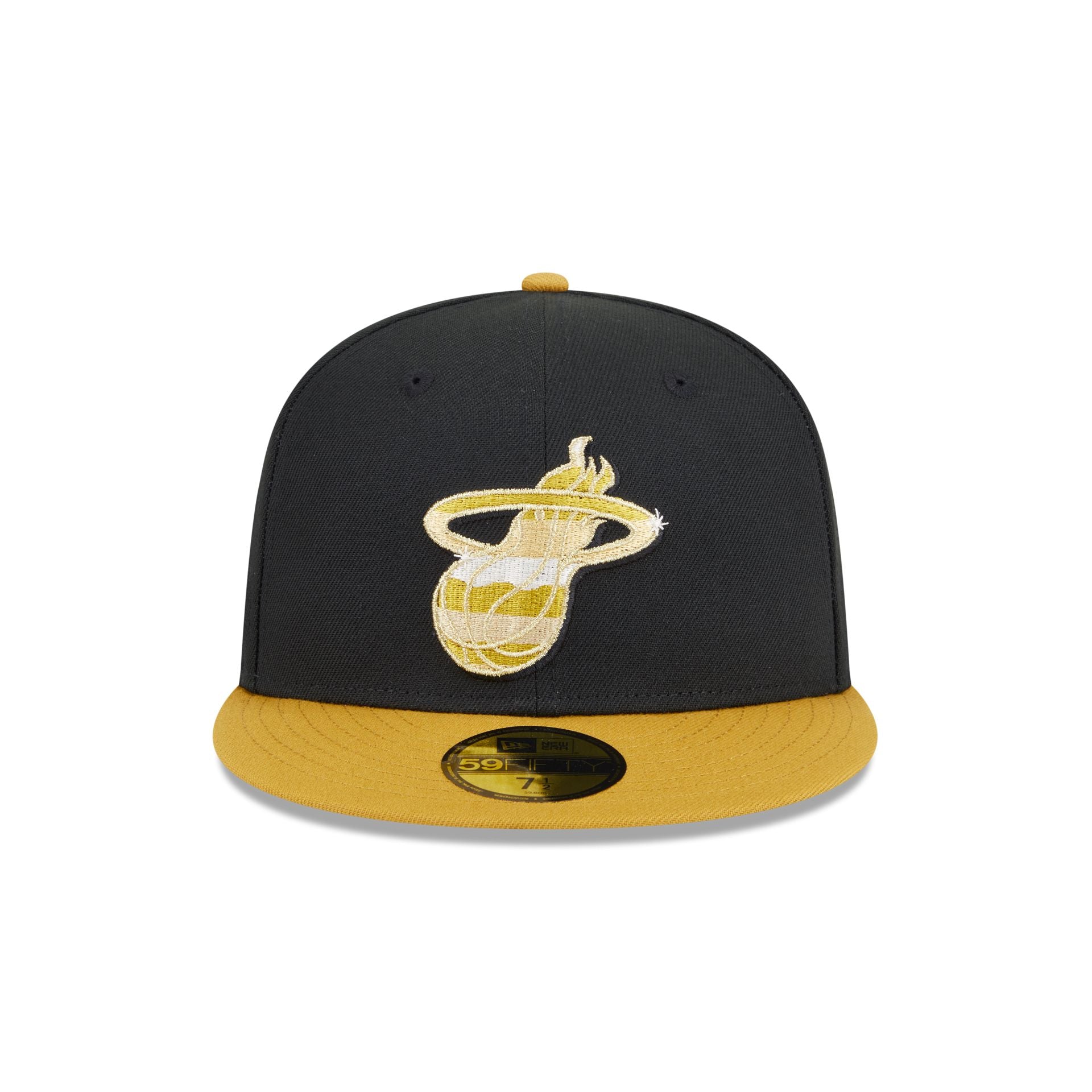 Miami Heat Metallic Gold Logo 59FIFTY Fitted Hat - Image 2