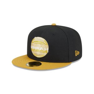 New York Knicks Metallic Gold Logo 59FIFTY Fitted Hat
