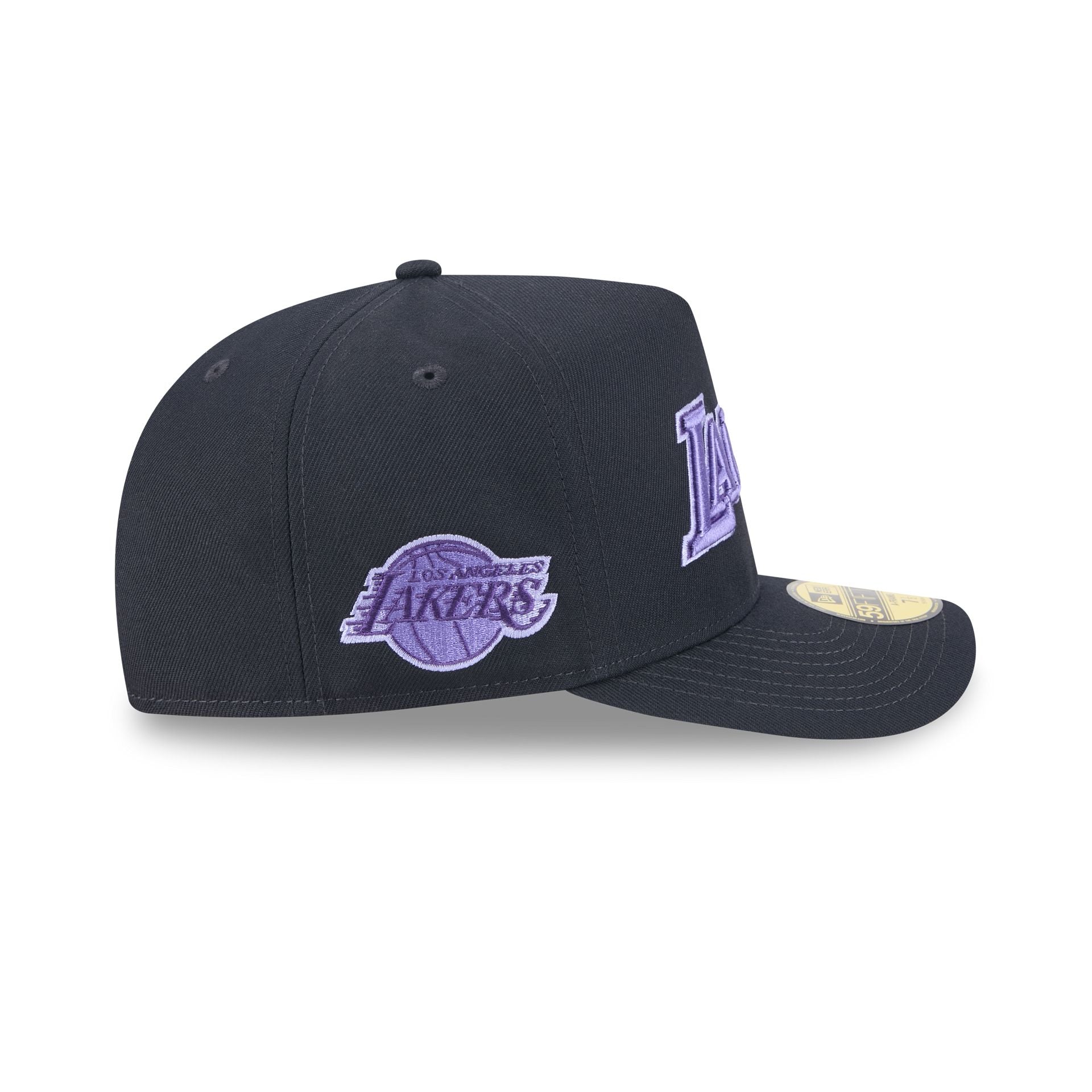 Los Angeles Lakers Navy Lavender 59FIFTY A-Frame Fitted Hat - Image 3