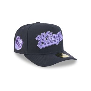 Sacramento Kings Navy Lavender 59FIFTY A-Frame Fitted Hat