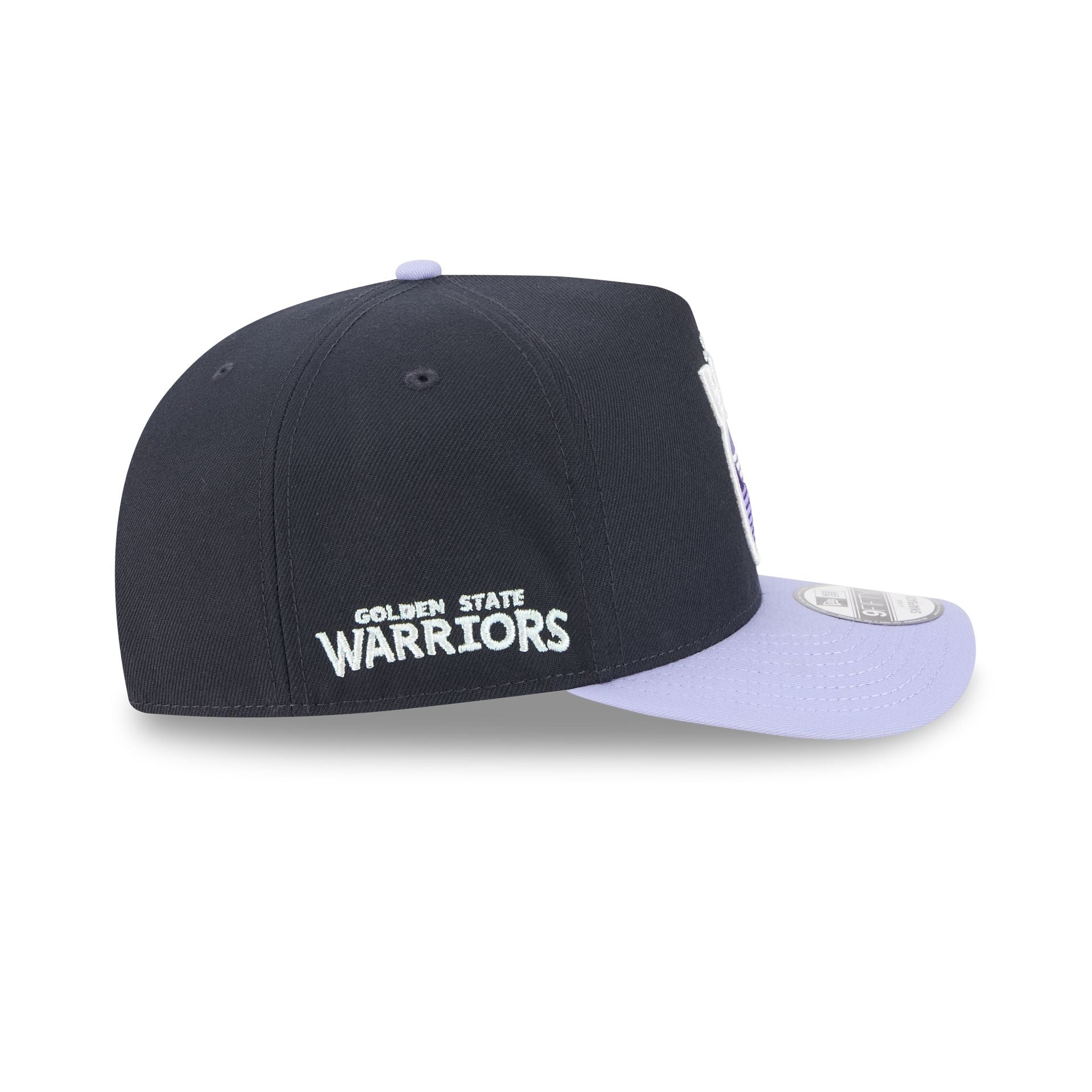 Golden State Warriors Navy Lavender 9FIFTY A-Frame Snapback Hat - Image 4