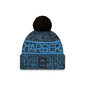 Los Angeles Chargers 2025 Sideline Cold Weather Black Pom Knit Hat
