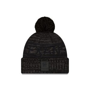 Houston Texans 2025 Sideline Cold Weather Black H Pom Knit Hat