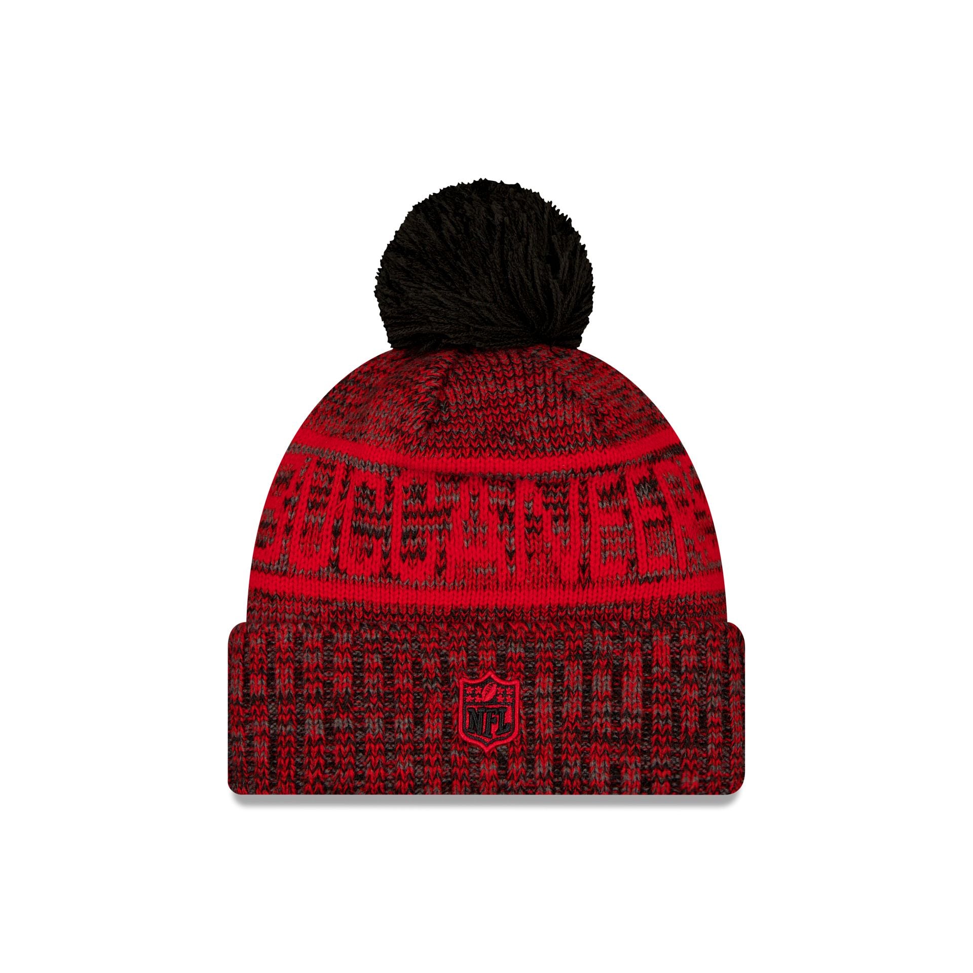 Tampa Bay Buccaneers 2025 Sideline Cold Weather Black Pom Knit Hat - Image 2