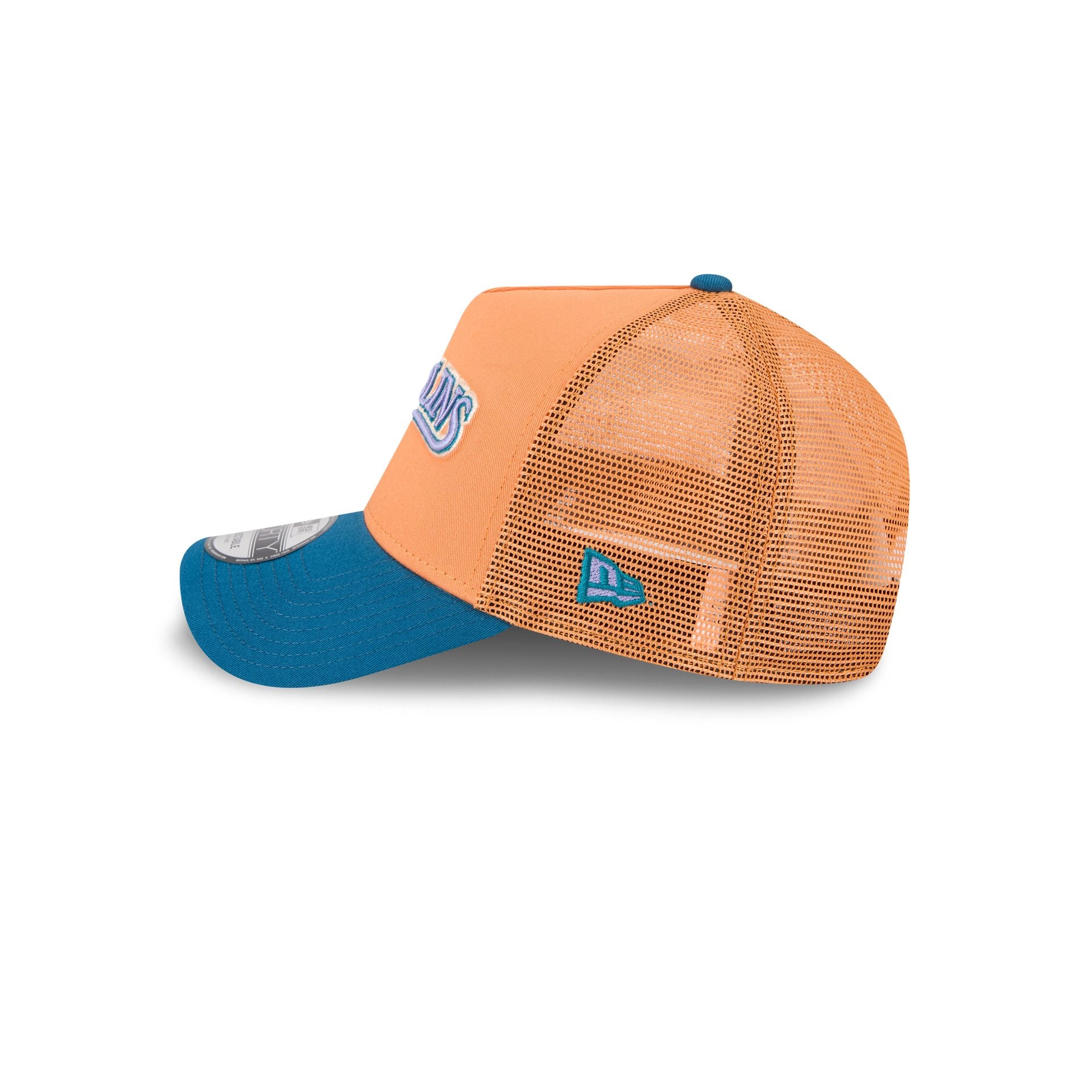 Miami Marlins Orange Glaze 9FORTY A-Frame Trucker Hat - Image 4