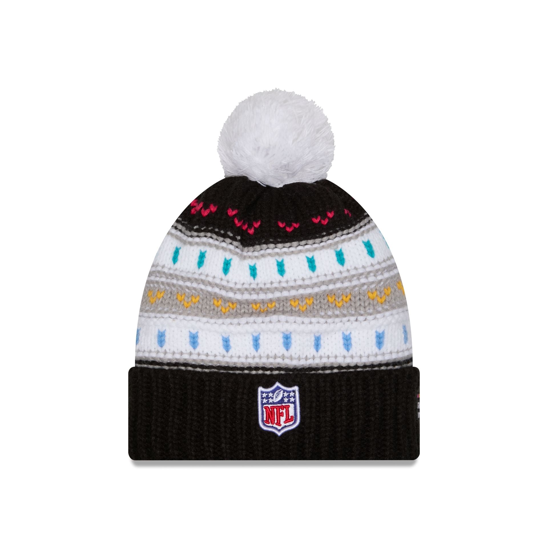 Baltimore Ravens 2025 Crucial Catch Women's Pom Knit Hat - Image 4