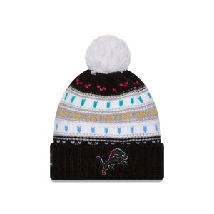 Detroit Lions 2025 Crucial Catch Women's Pom Knit Hat