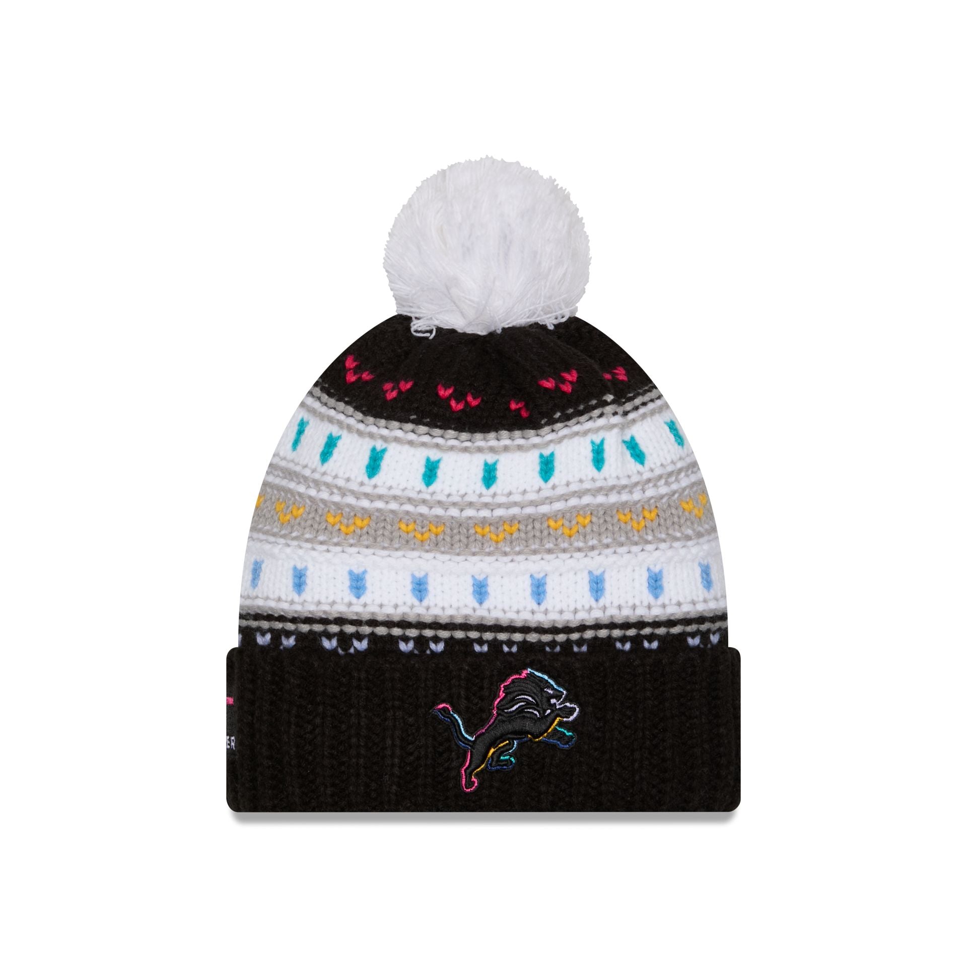Detroit Lions 2025 Crucial Catch Women's Pom Knit Hat
