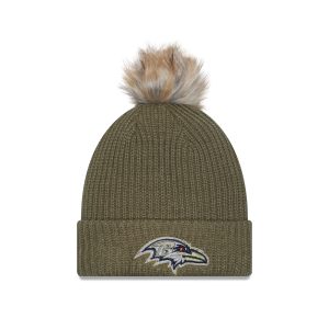 Baltimore Ravens 2025 Salute to Service Women's Pom Knit Hat