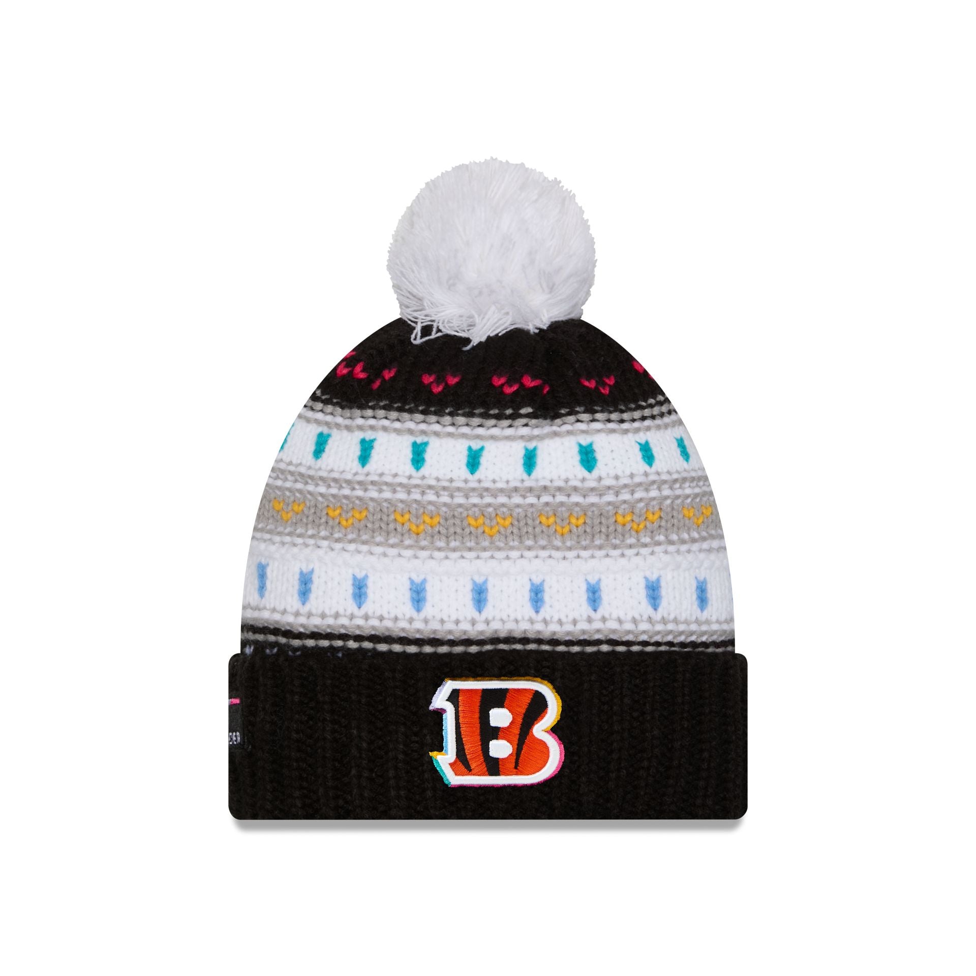 Cincinnati Bengals 2025 Crucial Catch Women's Pom Knit Hat