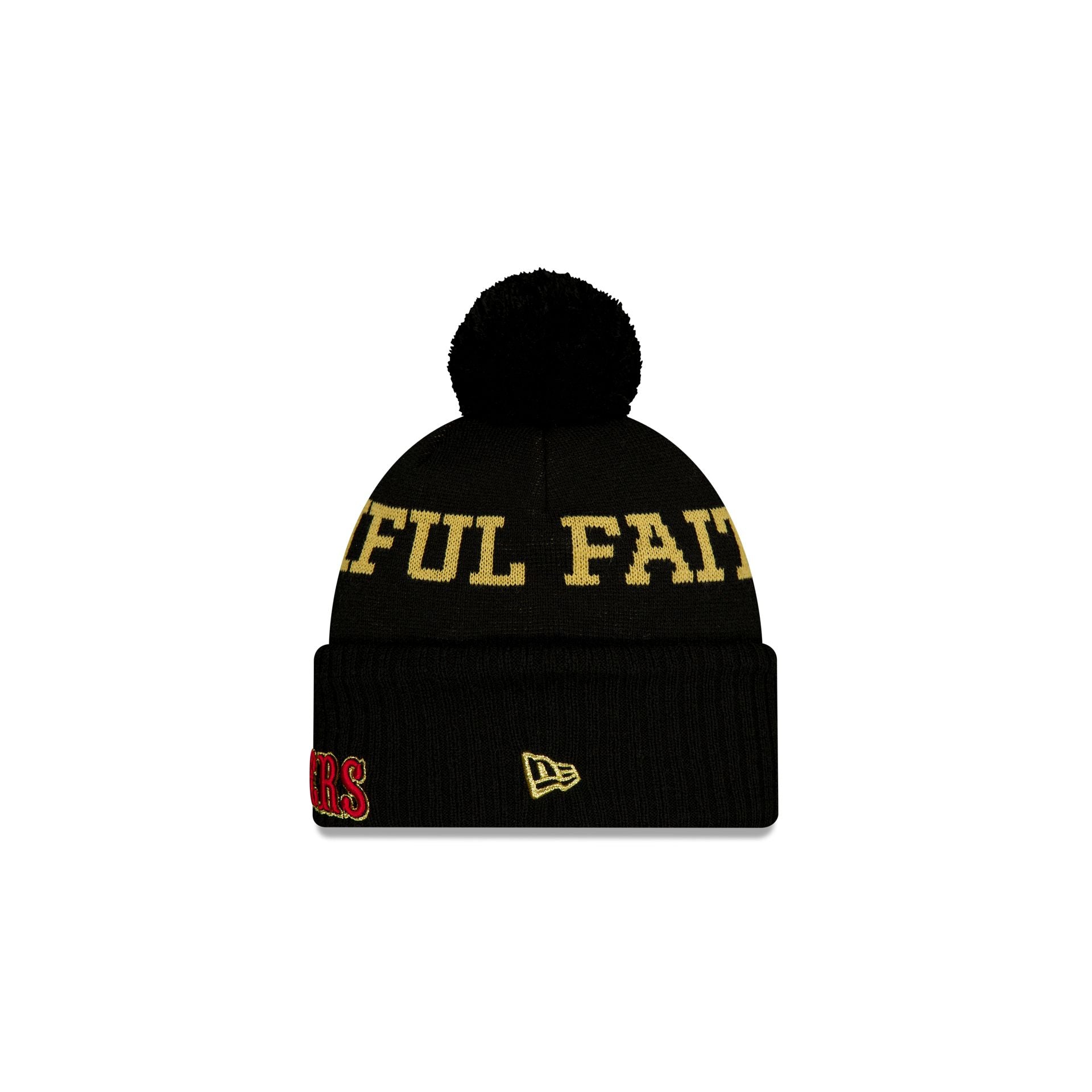San Francisco 49ers 2025 NFL Rivalries Kids Pom Knit Hat - Image 2