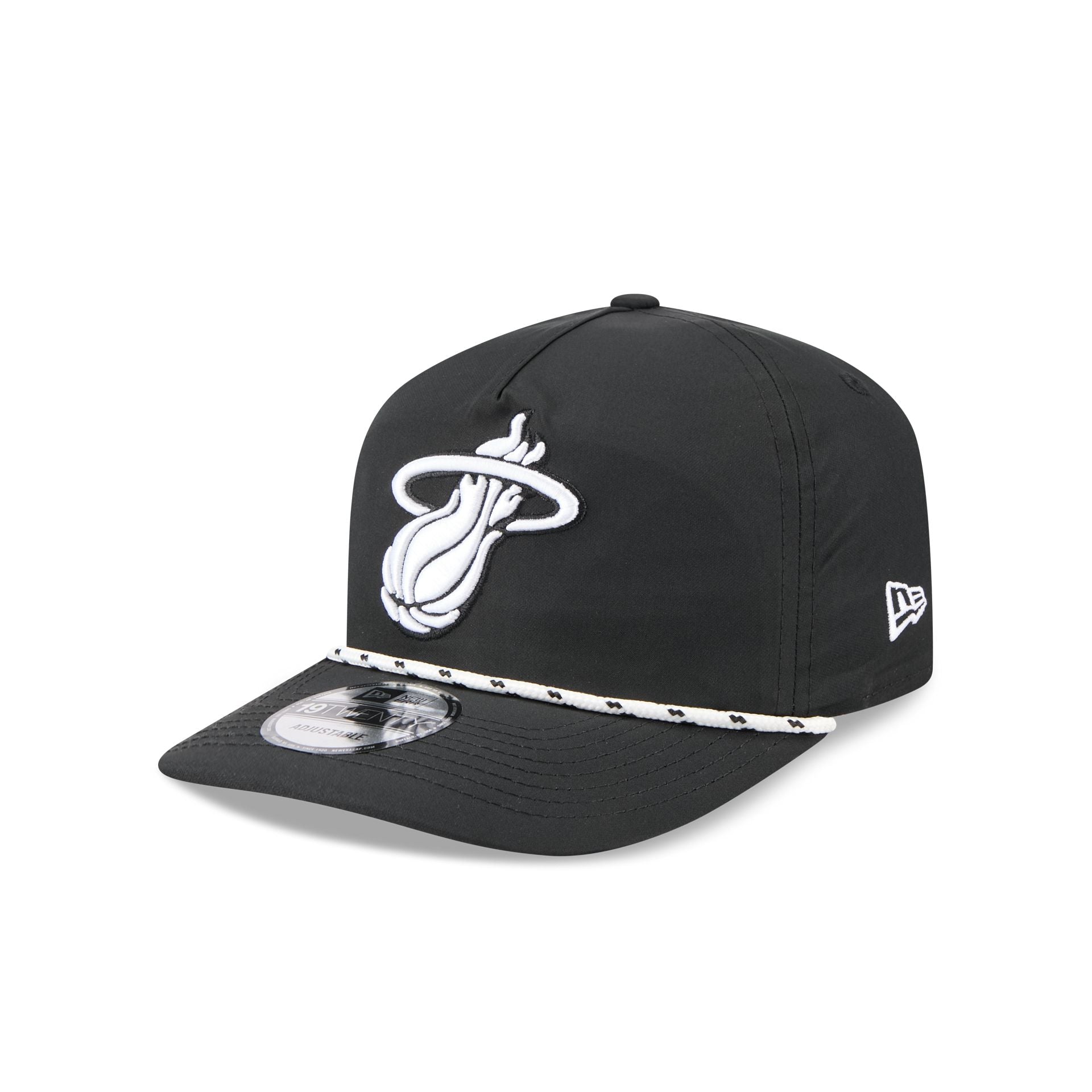 Miami Heat Black and White Rope 19TWENTY Snapback Hat