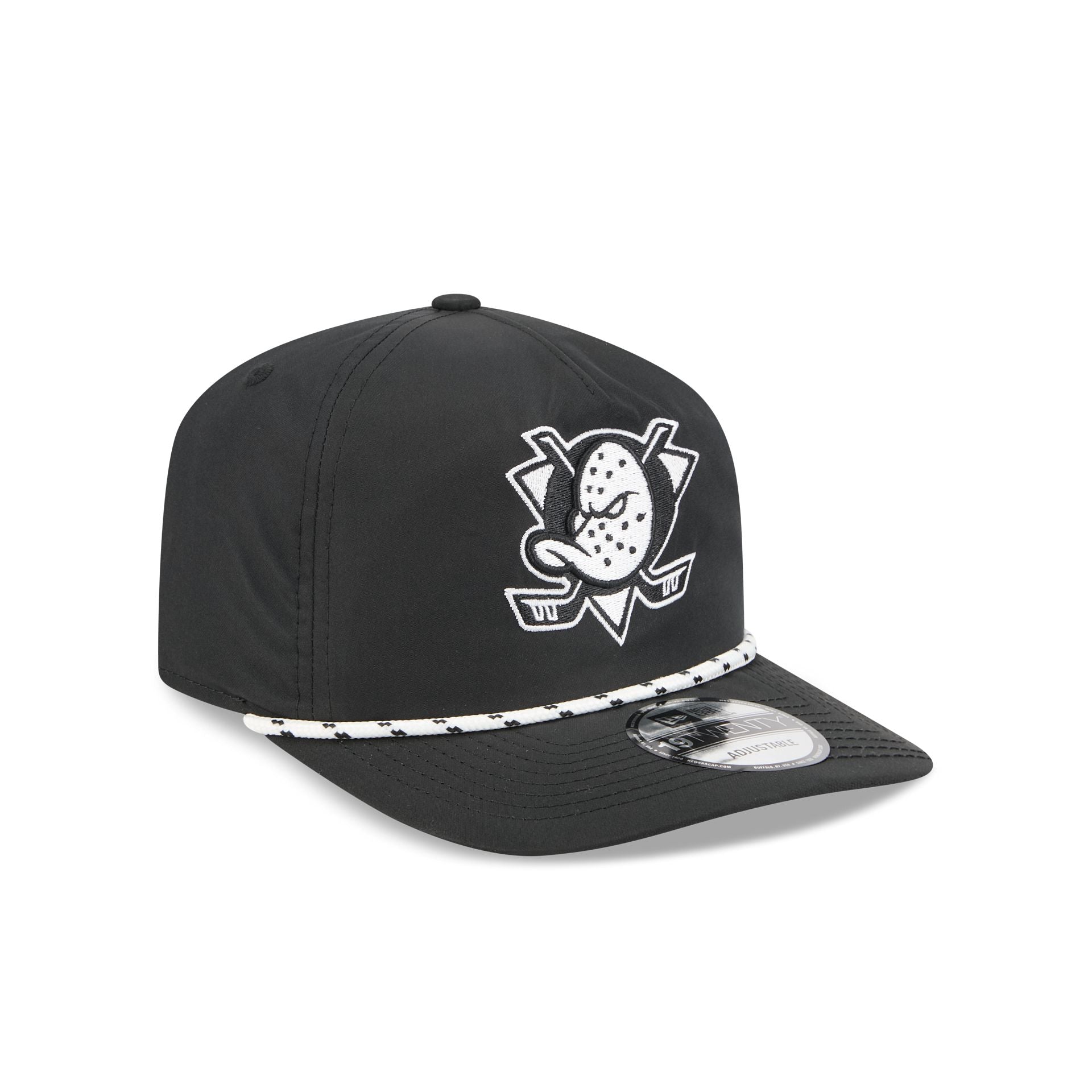 Anaheim Ducks Black and White Rope 19TWENTY Snapback Hat - Image 3
