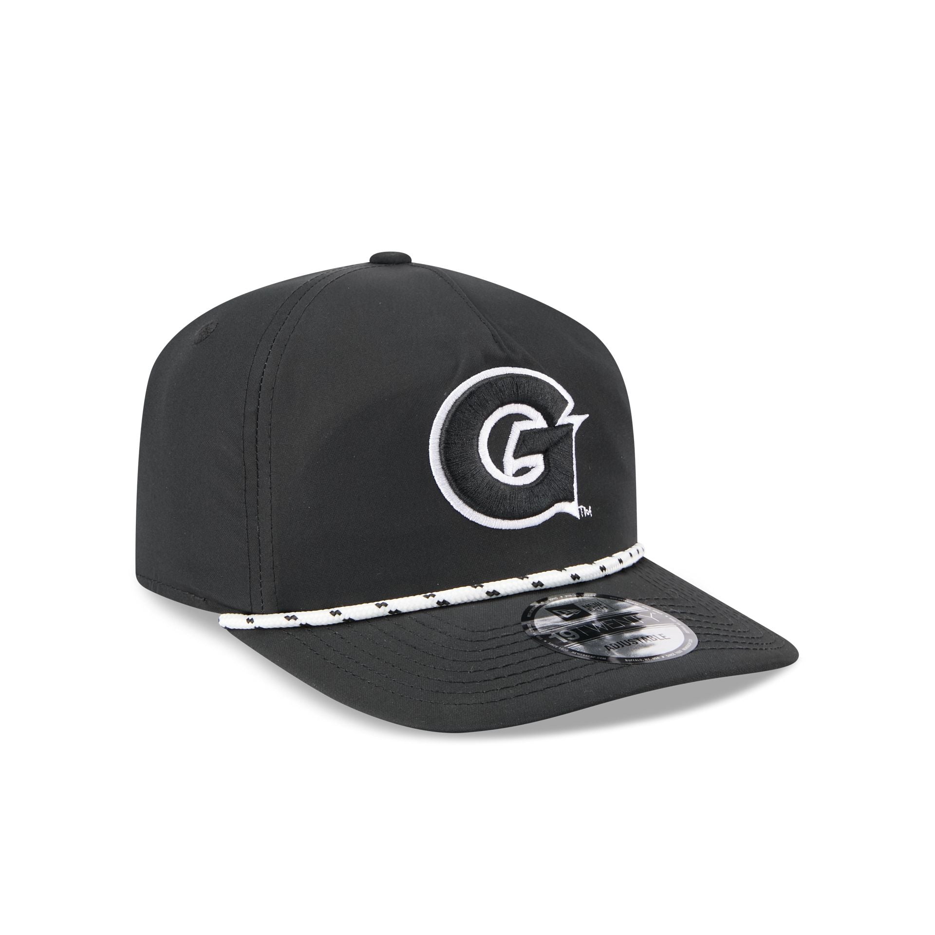 Georgetown Hoyas Black and White Rope 19TWENTY Snapback Hat - Image 3
