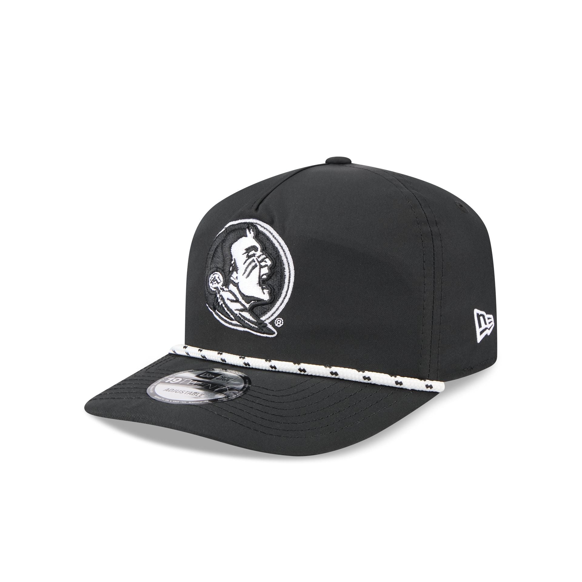 Florida State Seminoles Black and White Rope 19TWENTY Snapback Hat