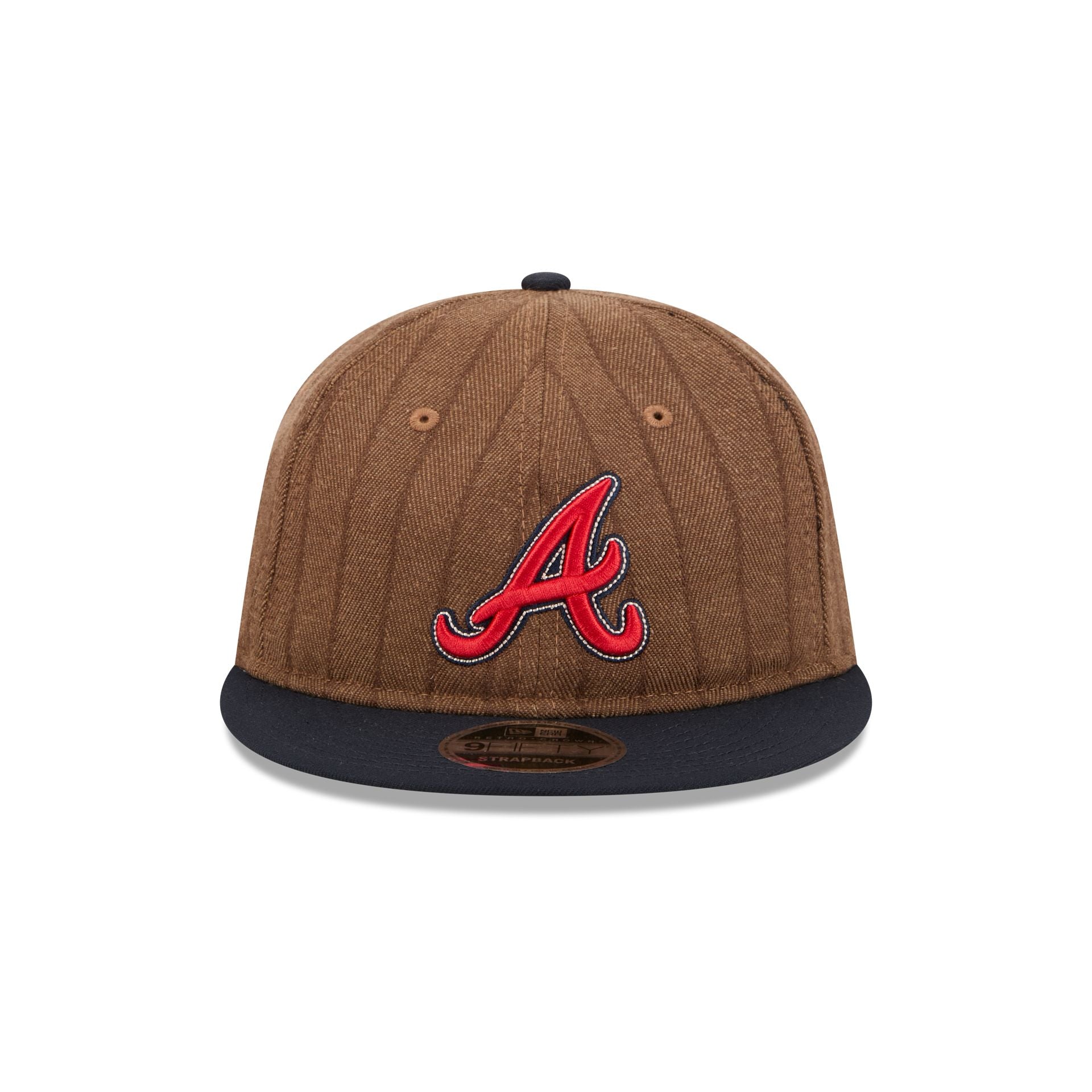 Atlanta Braves Three Looms Wool Pinstripe Retro Crown 9FIFTY Adjustable Hat - Image 2