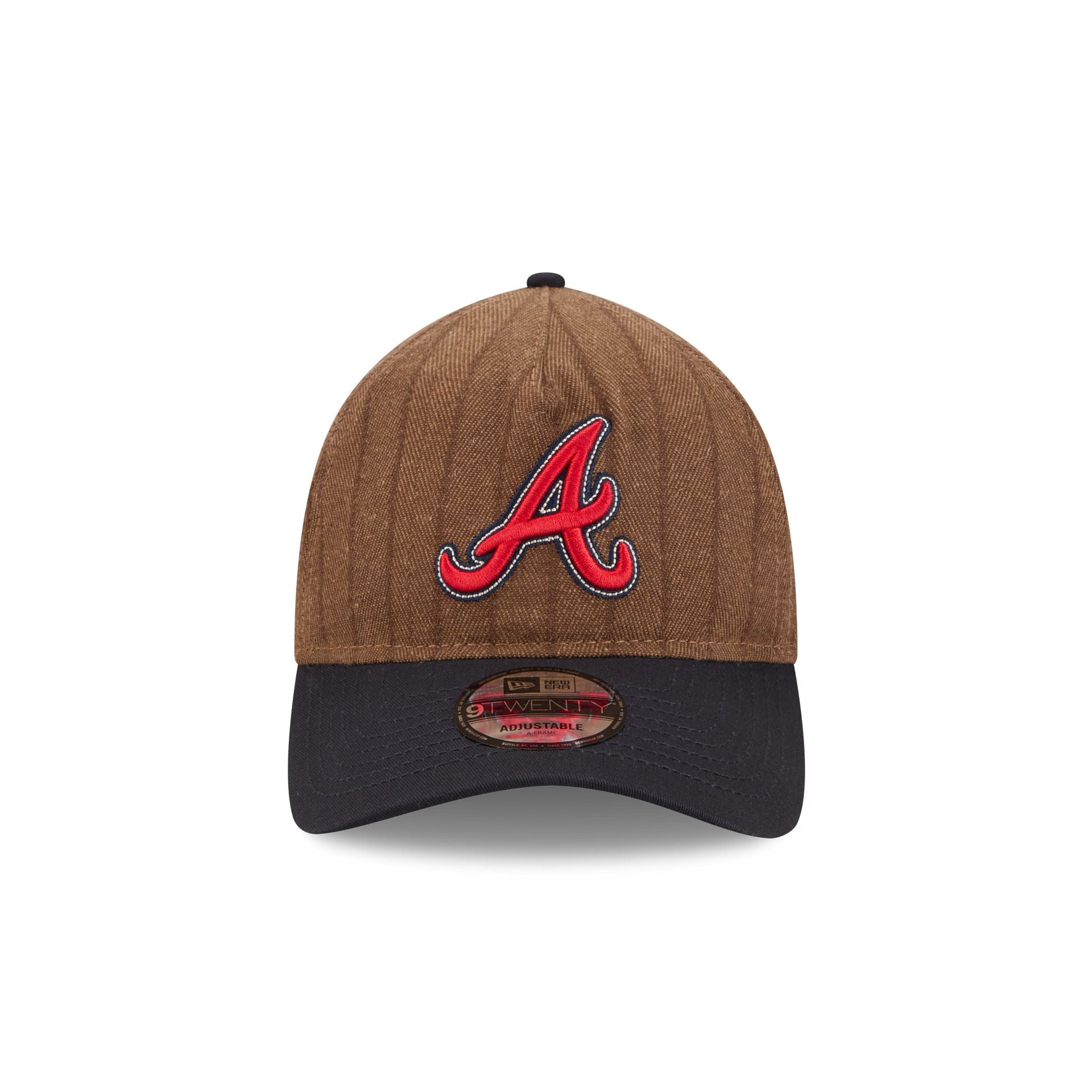 Atlanta Braves Three Looms Wool Pinstripe 9TWENTY A-Frame Adjustable Hat - Image 2