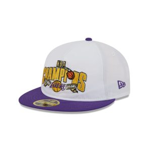 Los Angeles Lakers Champions White Retro Crown 59FIFTY Fitted Hat