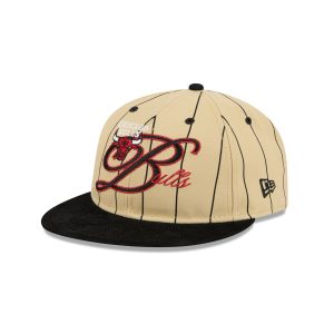 Chicago Bulls Pinstripe Script Retro Crown 9FIFTY Adjustable Hat