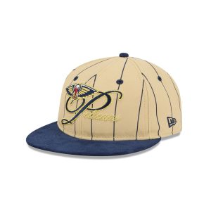 New Orleans Pelicans Pinstripe Script Retro Crown 9FIFTY Adjustable Hat