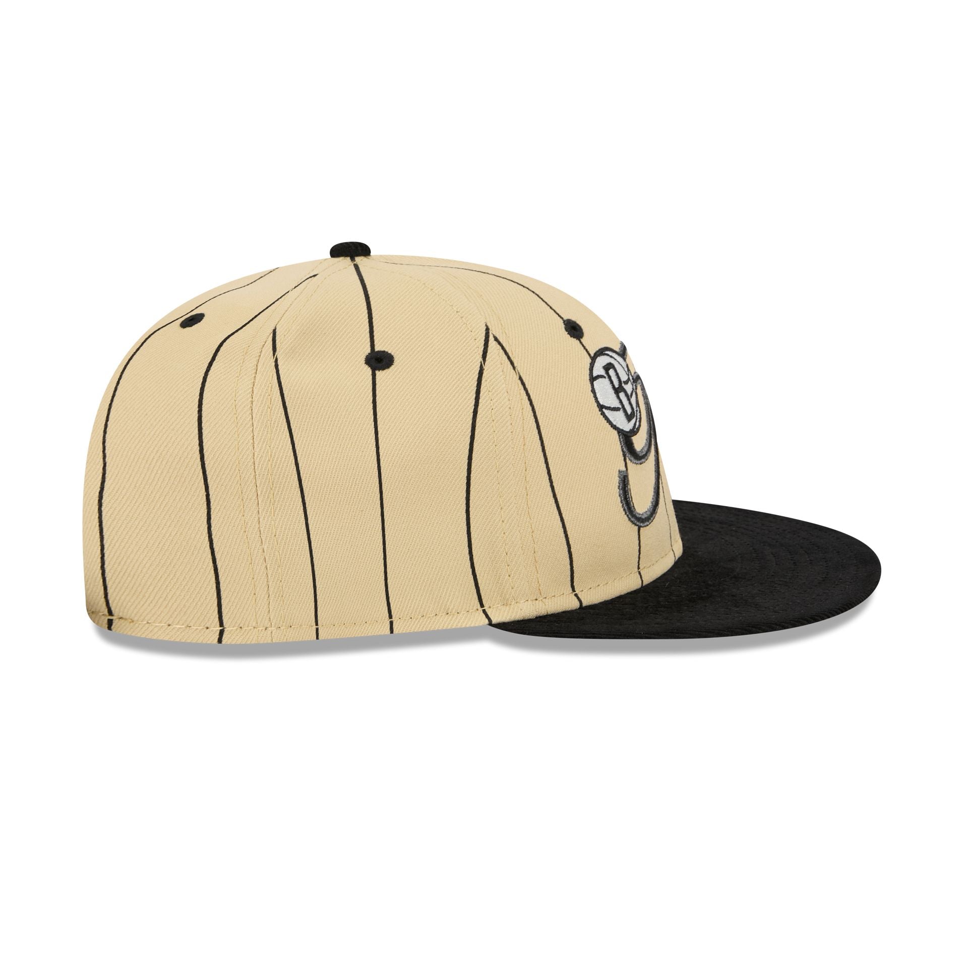 Brooklyn Nets Pinstripe Script Retro Crown 9FIFTY Adjustable Hat - Image 5