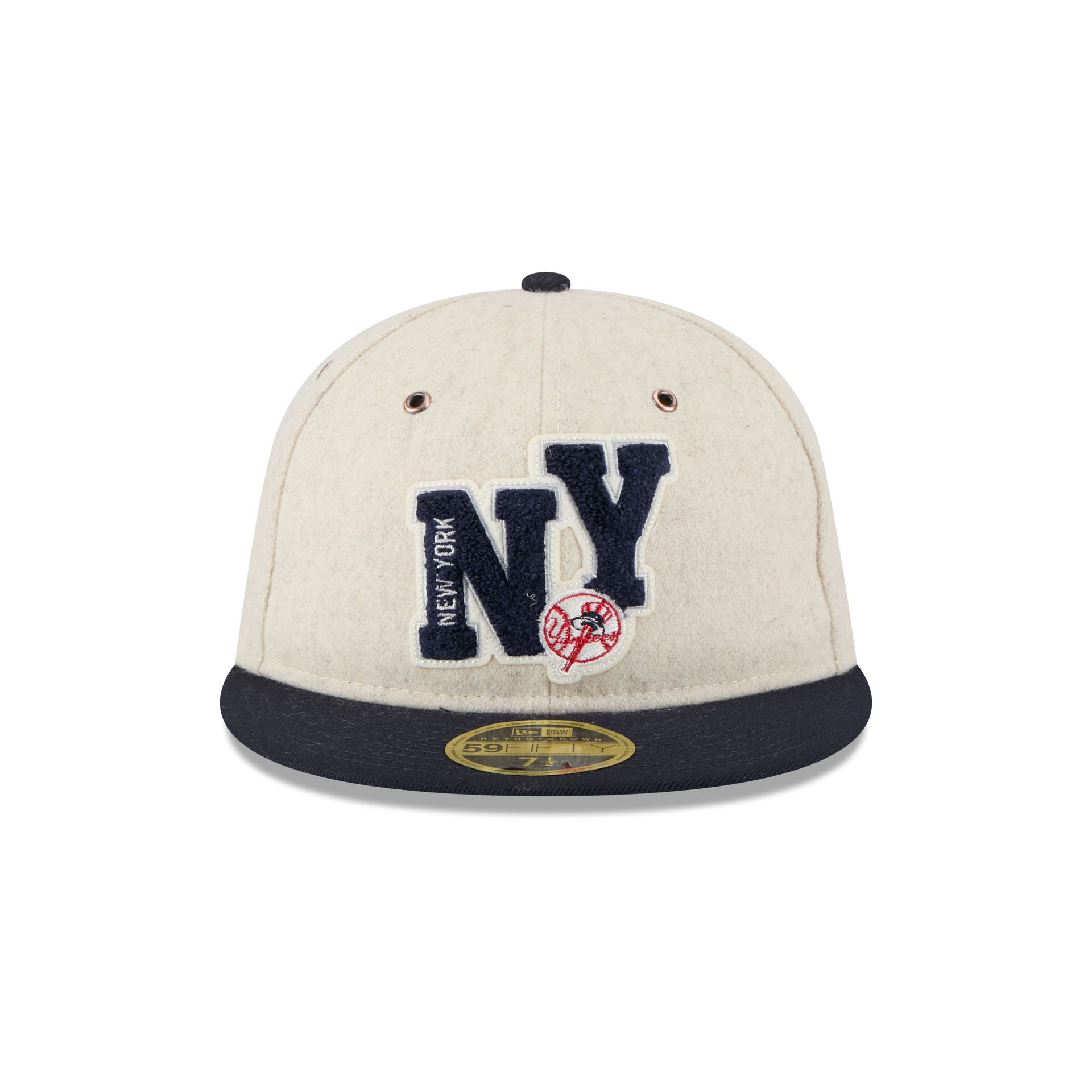 New York Yankees Wool Letterman Retro Crown 59FIFTY Fitted Hat - Image 2