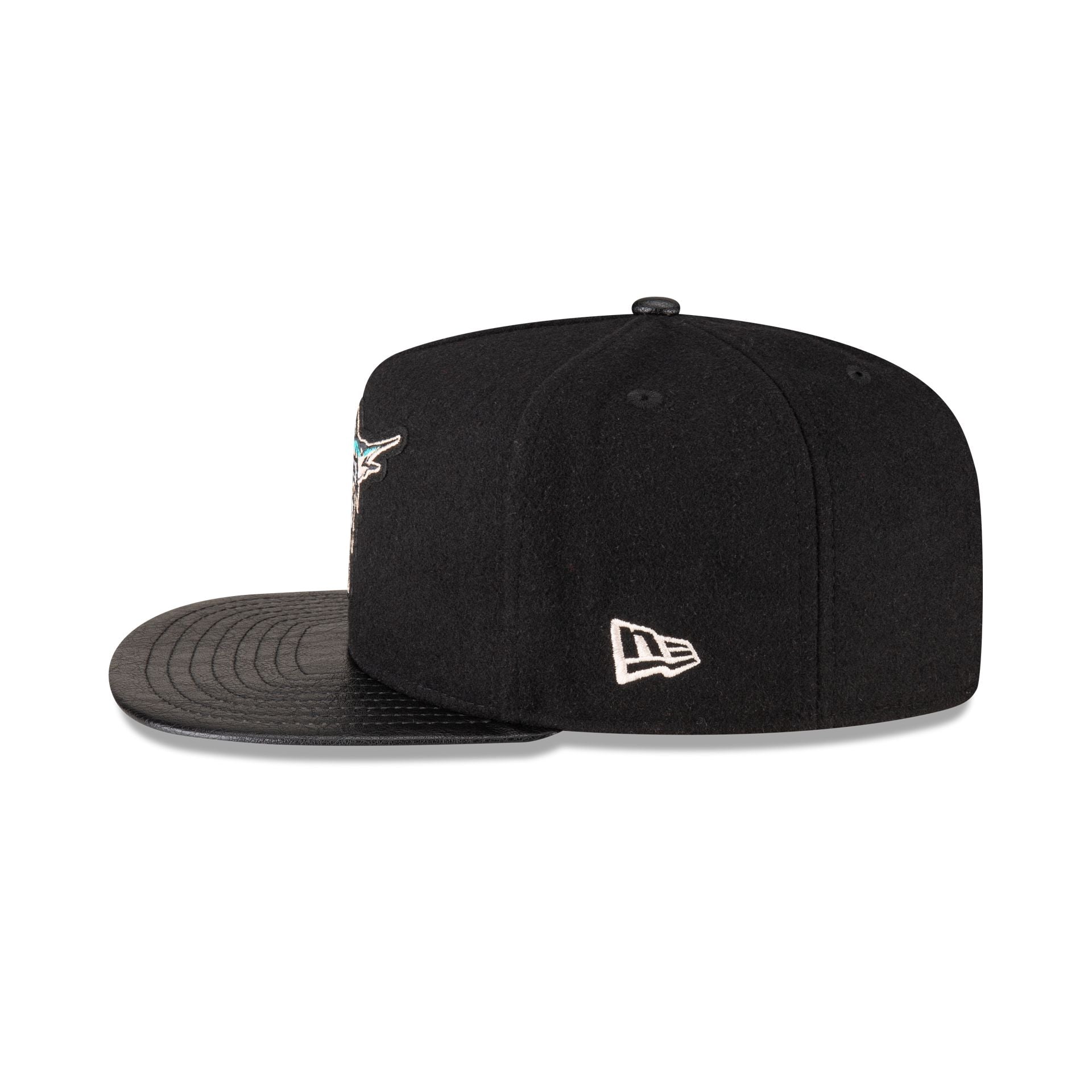 Miami Marlins Wool Letterman 9FIFTY A-Frame Snapback Hat - Image 5