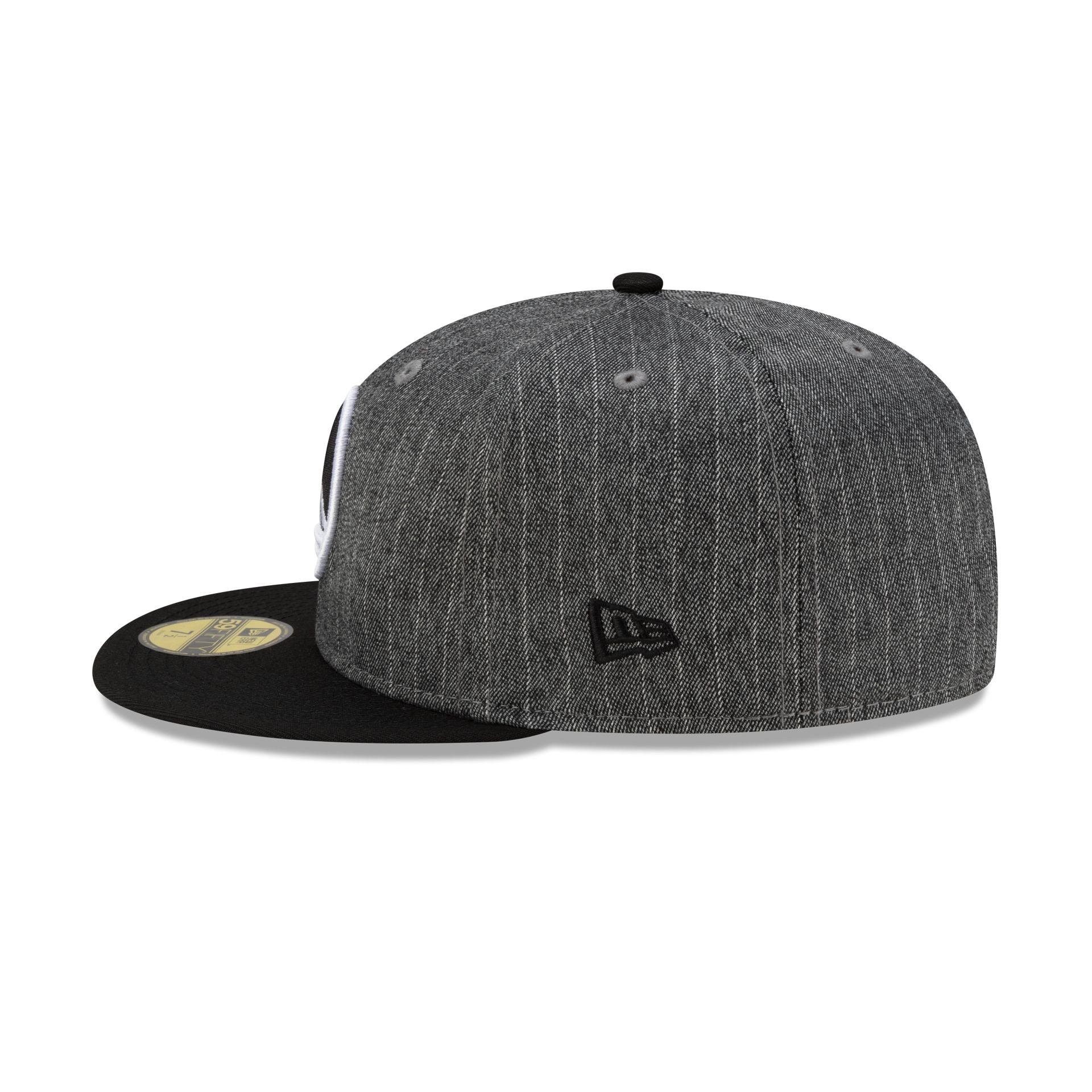 Just Caps Black Pinstripe Golden State Warriors 59FIFTY Fitted Hat - Image 4