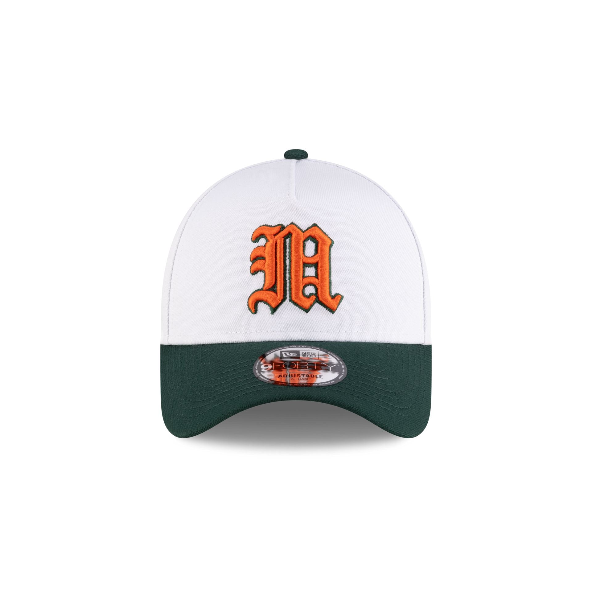 New Era x adidas Miami Hurricanes White 9FORTY A-Frame Snapback Hat - Image 2