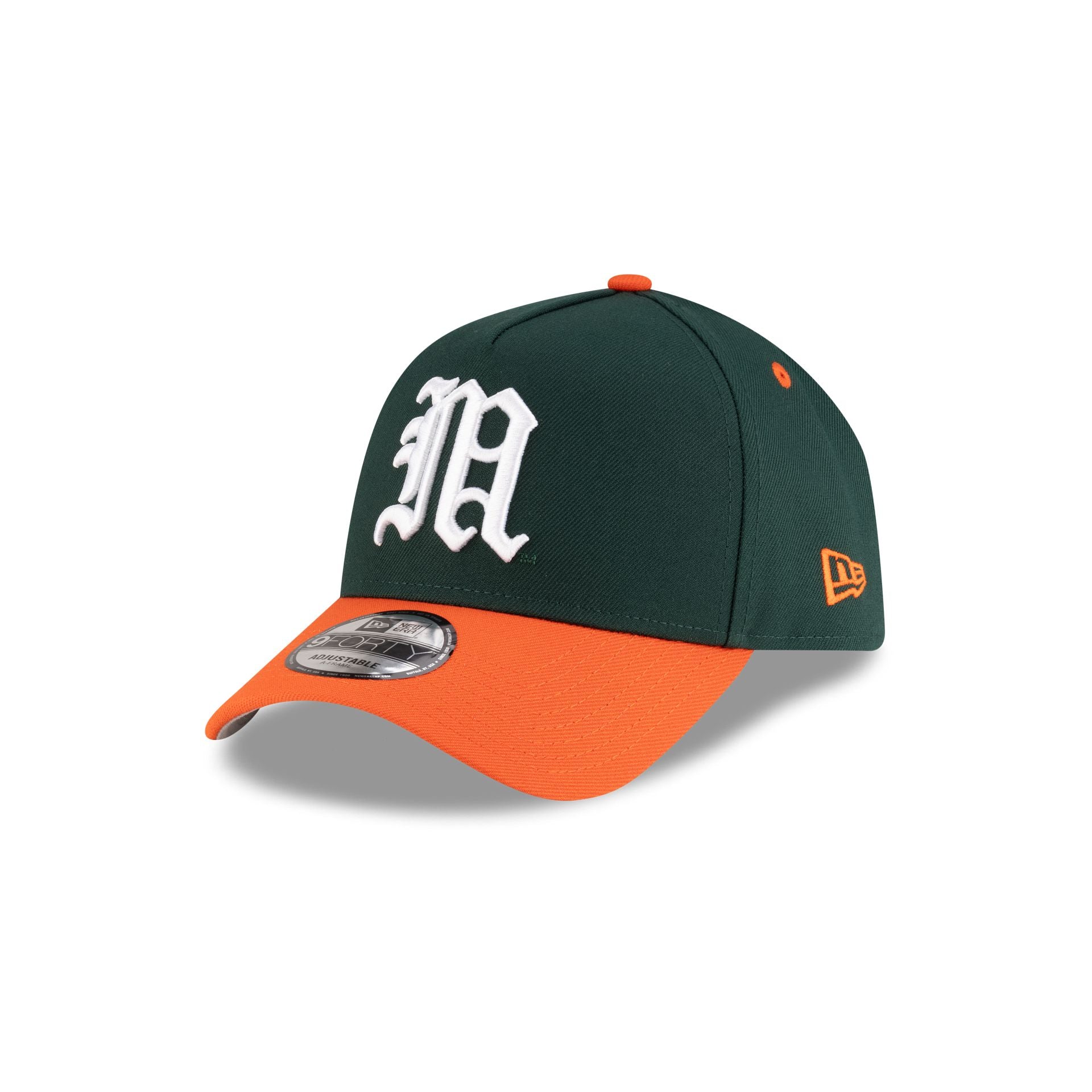 New Era x adidas Miami Hurricanes Green 9FORTY A-Frame Snapback Hat