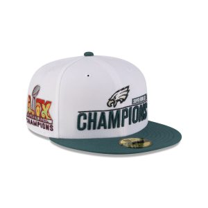 Philadelphia Eagles Super Bowl LIX Champions White 59FIFTY Fitted Hat
