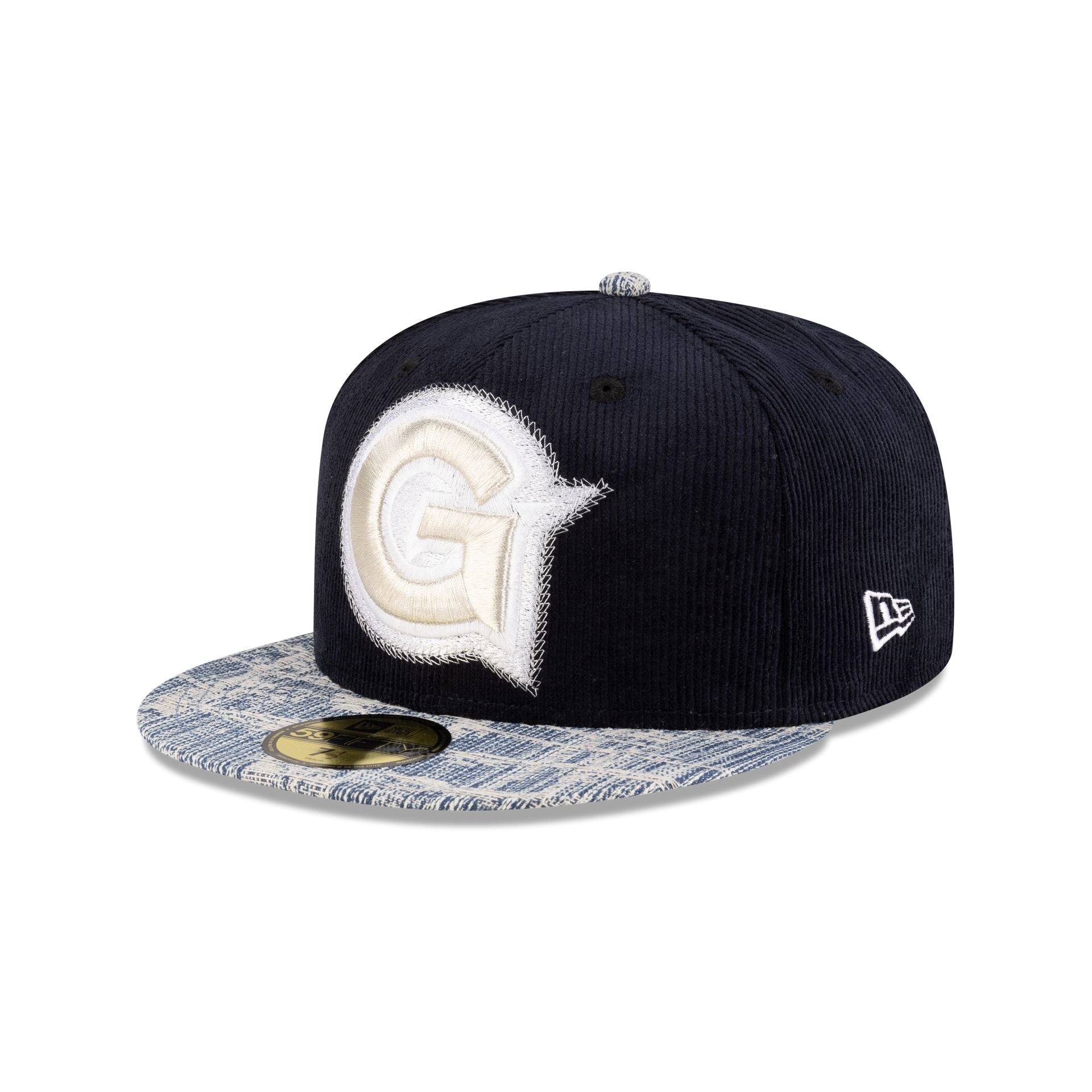Georgetown Hoyas Navy Cord Denim 59FIFTY Fitted Hat