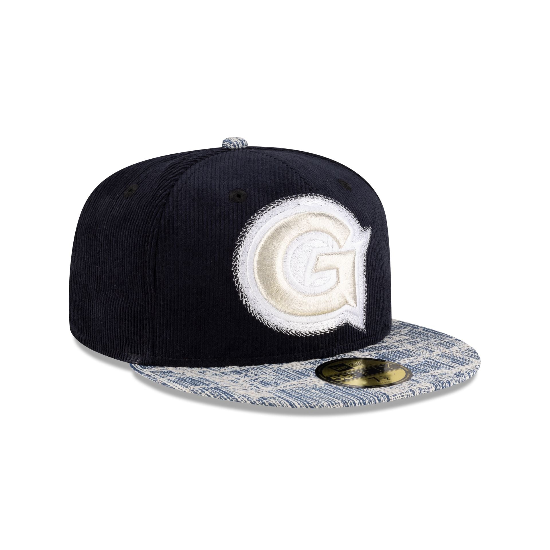 Georgetown Hoyas Navy Cord Denim 59FIFTY Fitted Hat - Image 3