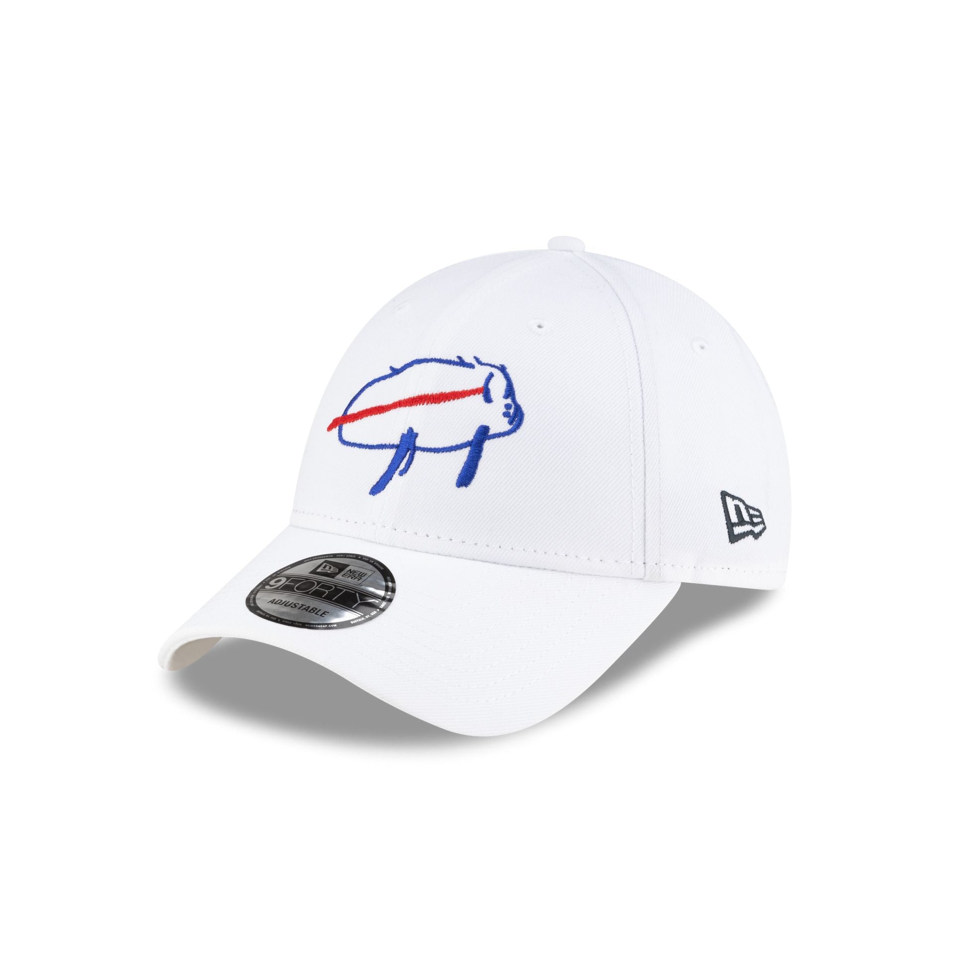 Buffalo Bills Billustration White 9FORTY Adjustable Hat