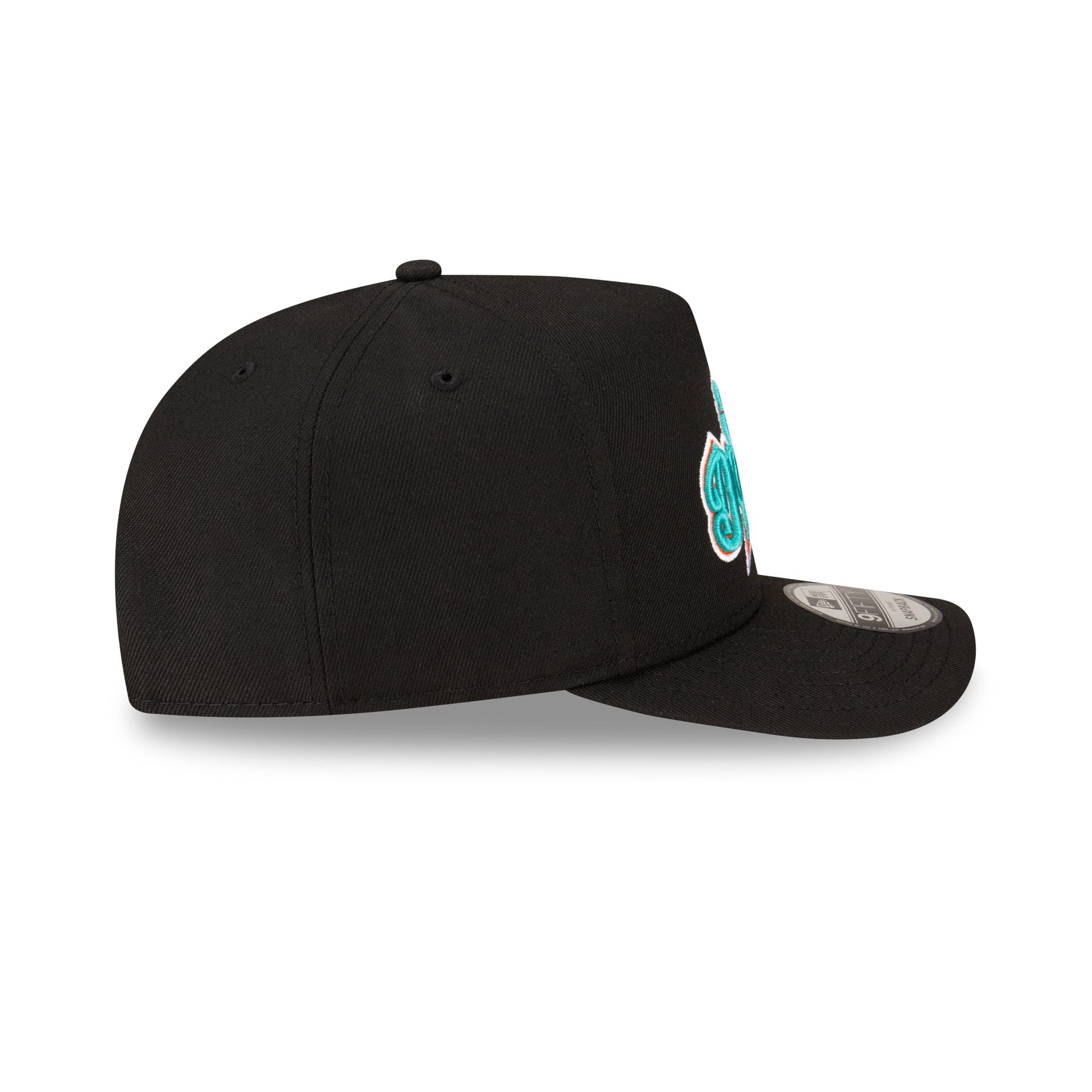 Born x Raised x Miami Dolphins Script Black 9FIFTY A-Frame Snapback Hat - Image 5
