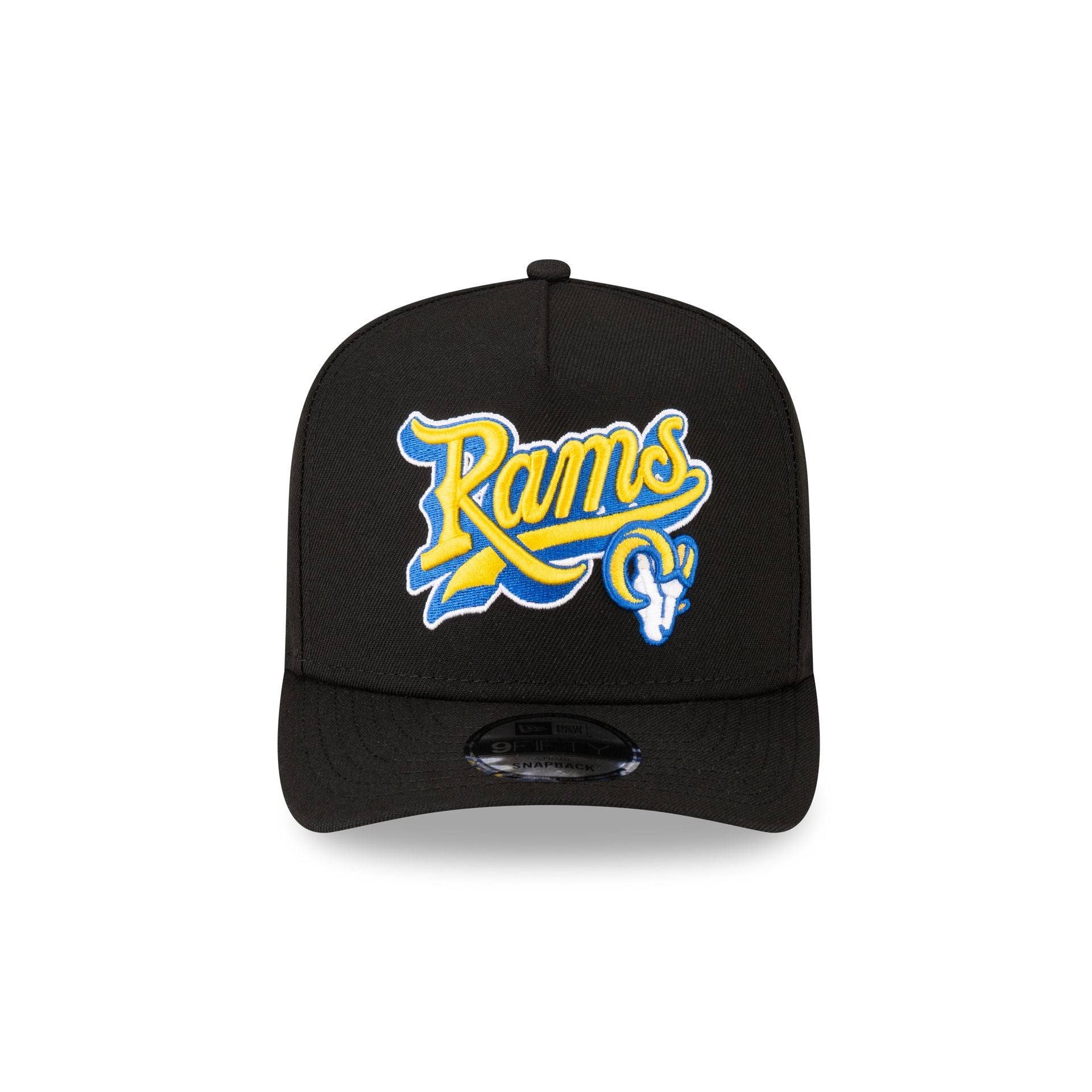 Born x Raised x Los Angeles Rams Script Black 9FIFTY A-Frame Snapback Hat - Image 2