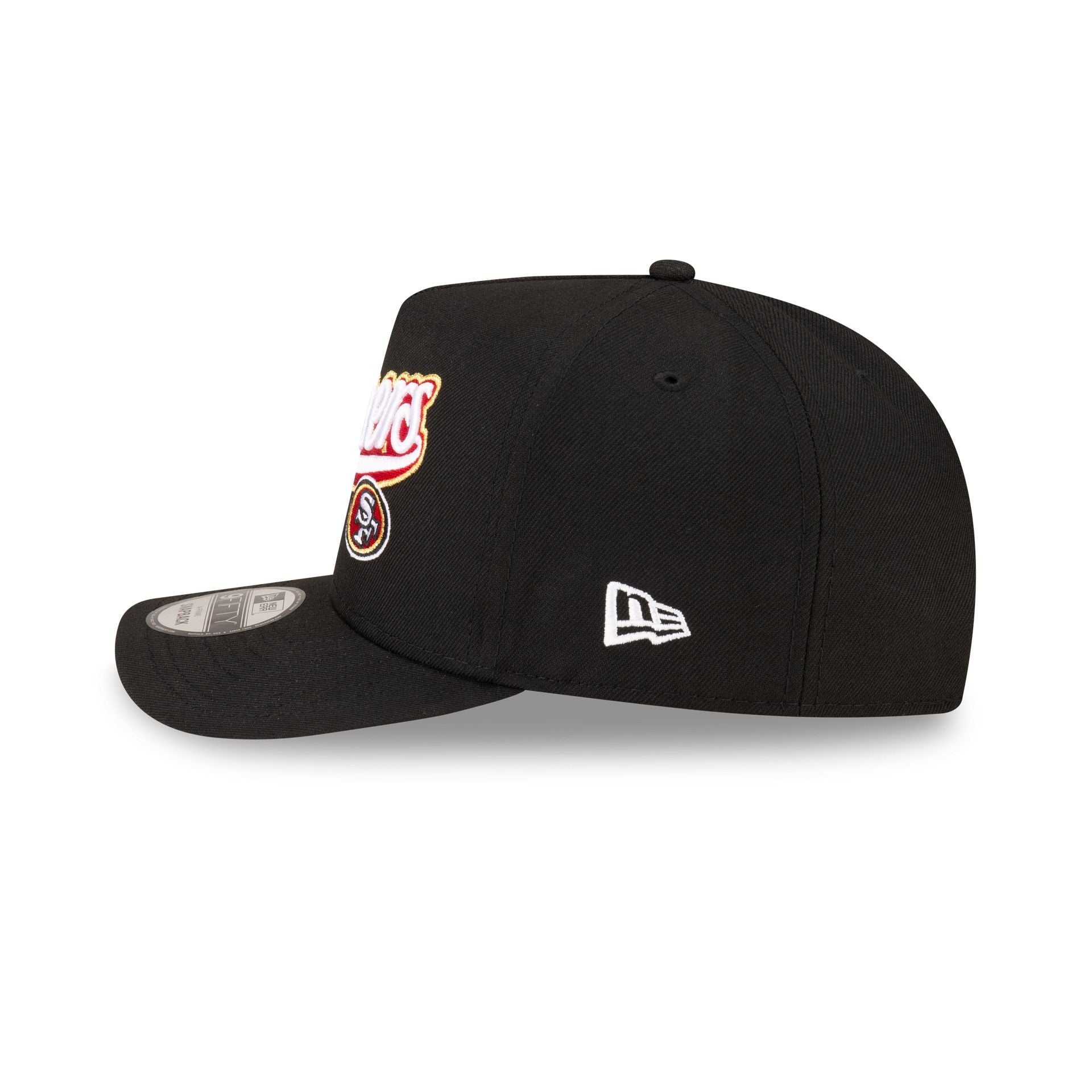 Born x Raised x San Francisco 49ers Script Black 9FIFTY A-Frame Snapback Hat - Image 4