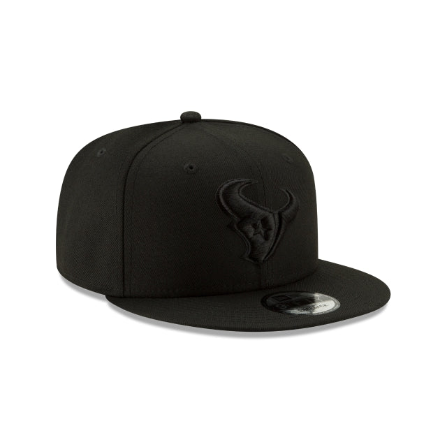 Houston Texans Basic Black On Black 9FIFTY Snapback Hat - Image 3