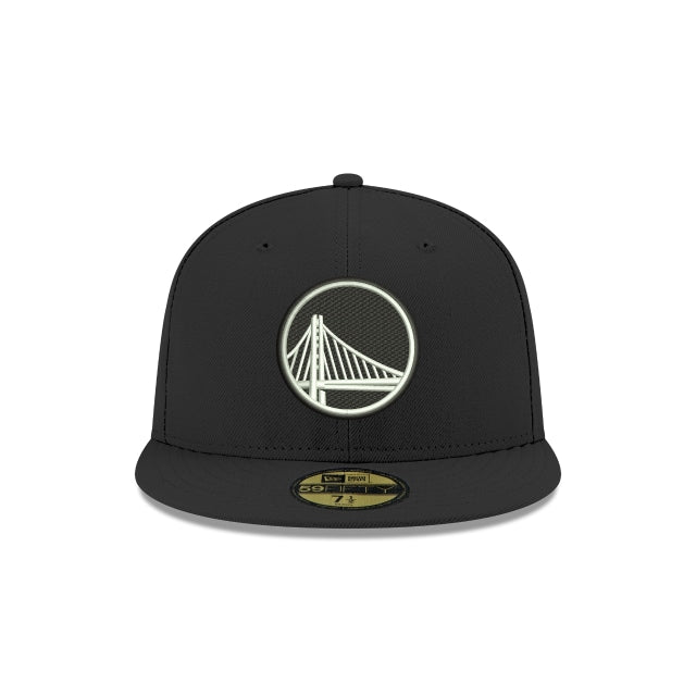 Golden State Warriors Black & White 59FIFTY Fitted Hat - Image 2
