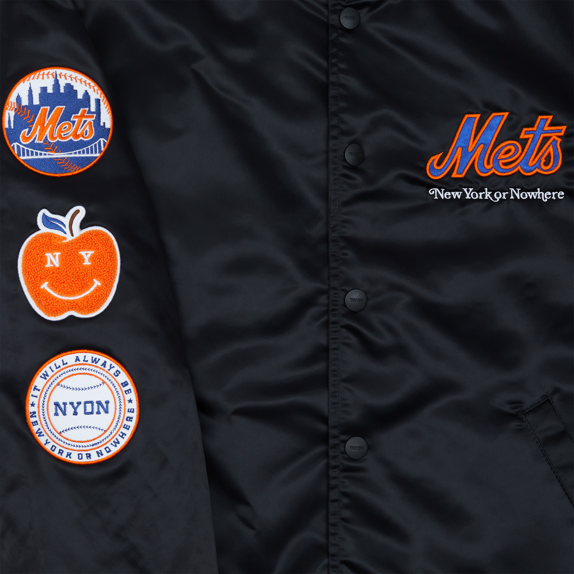 New York or Nowhere x New York Mets Youth Black Jacket - Image 4